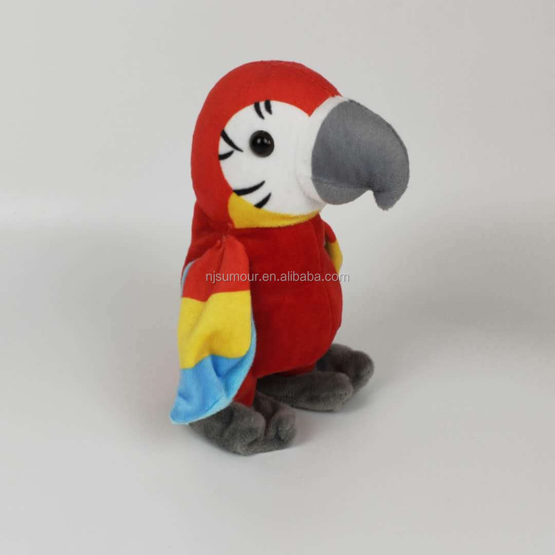 Animated talking back walking parrot plush toys plush electronic toy