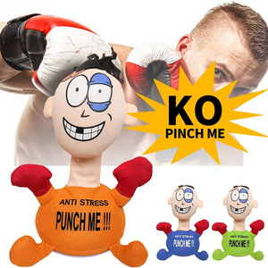 Funny Punch Me Doll With Screaming Sound Creative Interactive Vent Emotion Stress Electric Anti Stress Plush Relief Boxing Toys