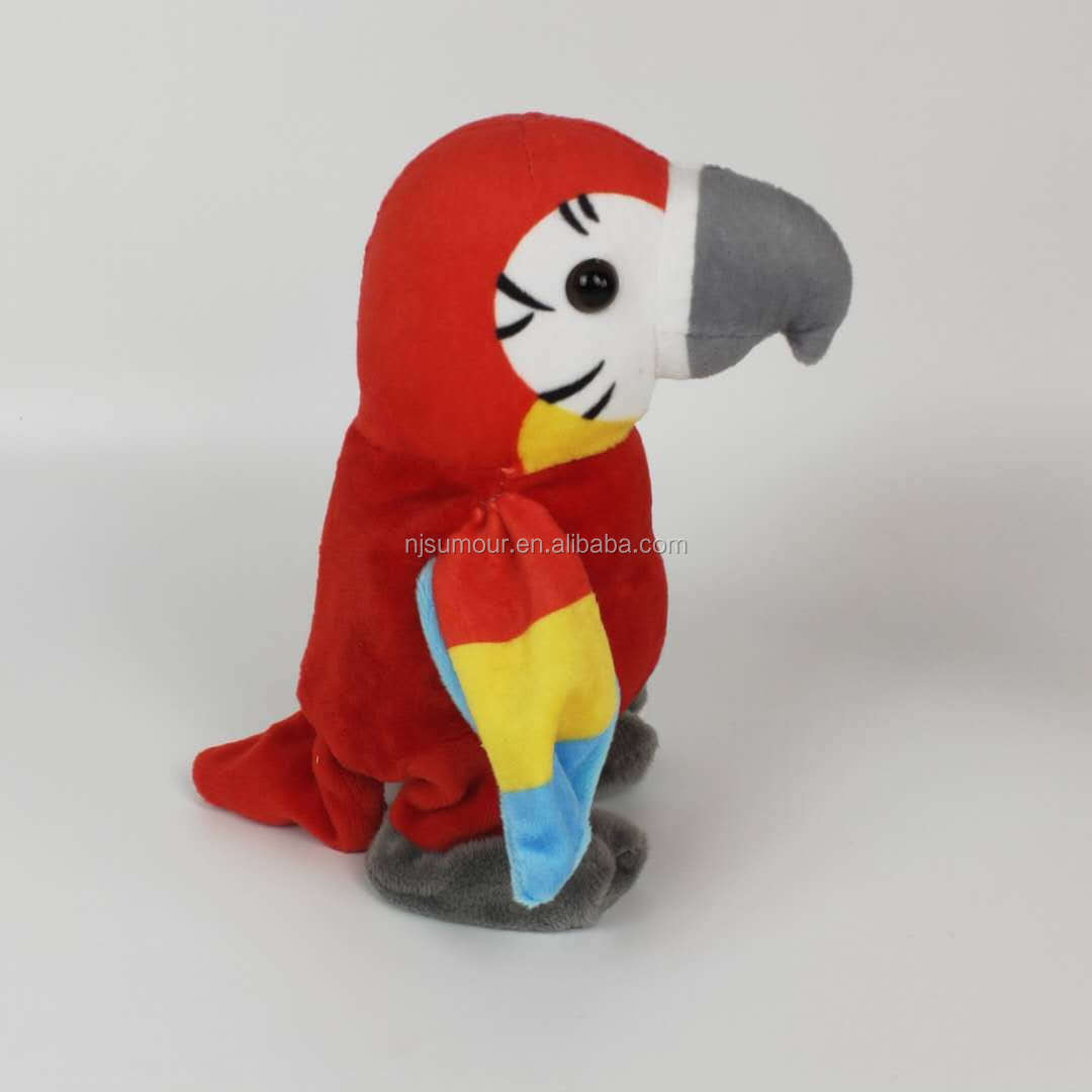 Animated talking back walking parrot plush toys plush electronic toy