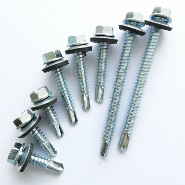 Tornillos Autoperforante Stainless Steel Patta Size 3.9 Hex Washer Head Galvanized 160 Self Drilling Tek Screws For Metal