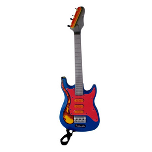 Rock plastic music toy guitar set with stand and microphone for kids