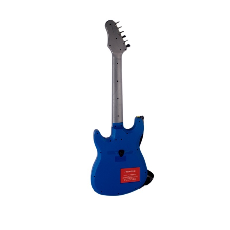 Rock plastic music toy guitar set with stand and microphone for kids