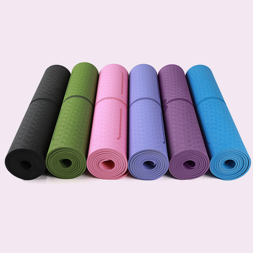 Custom Logo Printed Eco Friendly Recycled Materials Extra Protection Anti-skid Tpe Yoga Mat