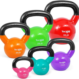 pvc high quality gym fitness strength bell handle 35 lb colorful soft weighted dropship dumb kettlebell