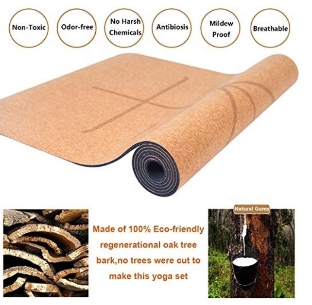 Tropical Tpe Pu round Anti-slip custom Eco Friendly Natural Rubber Cork Yoga Mat Portugal