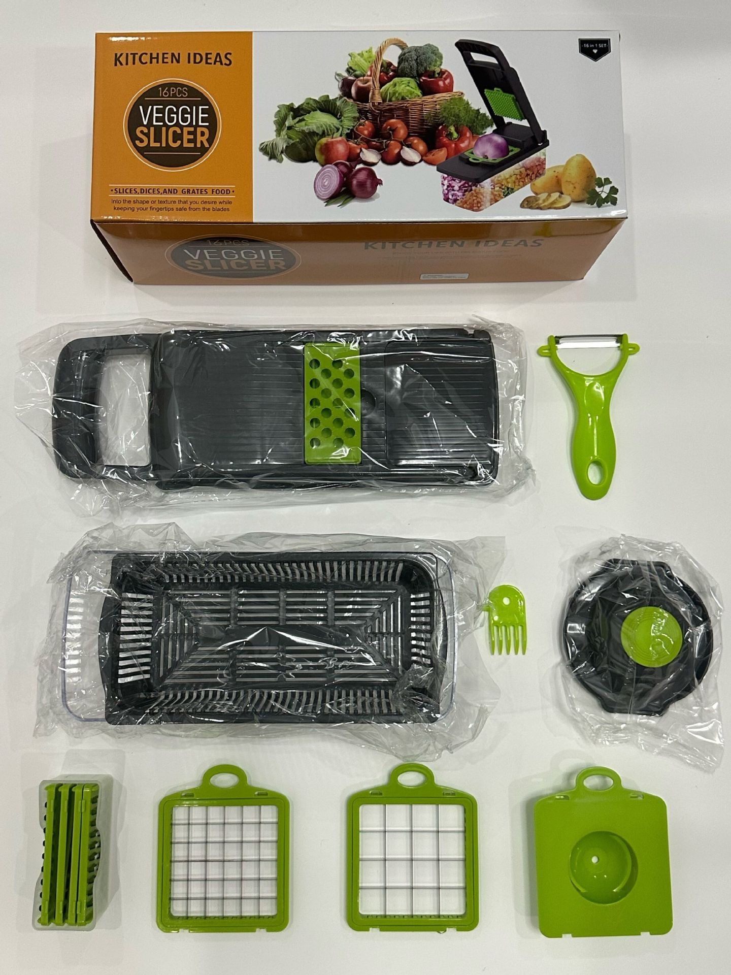 14 in 1 & 16 in 1 Stainless Steel Vegetable Chopper With Contain Multifunctional Chopper Fruit and food Slicer Cutter