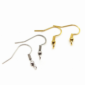 fashion 316L stainless steel jewelry findings earring  hook with ball nature pearl,18k gold plating ,DIY jewelry Accessories