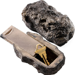 Hide-a-Spare-Key Rock - Looks & Feels like Real Stone - Safe for Outdoor Garden or Yard Geocaching Key Hider