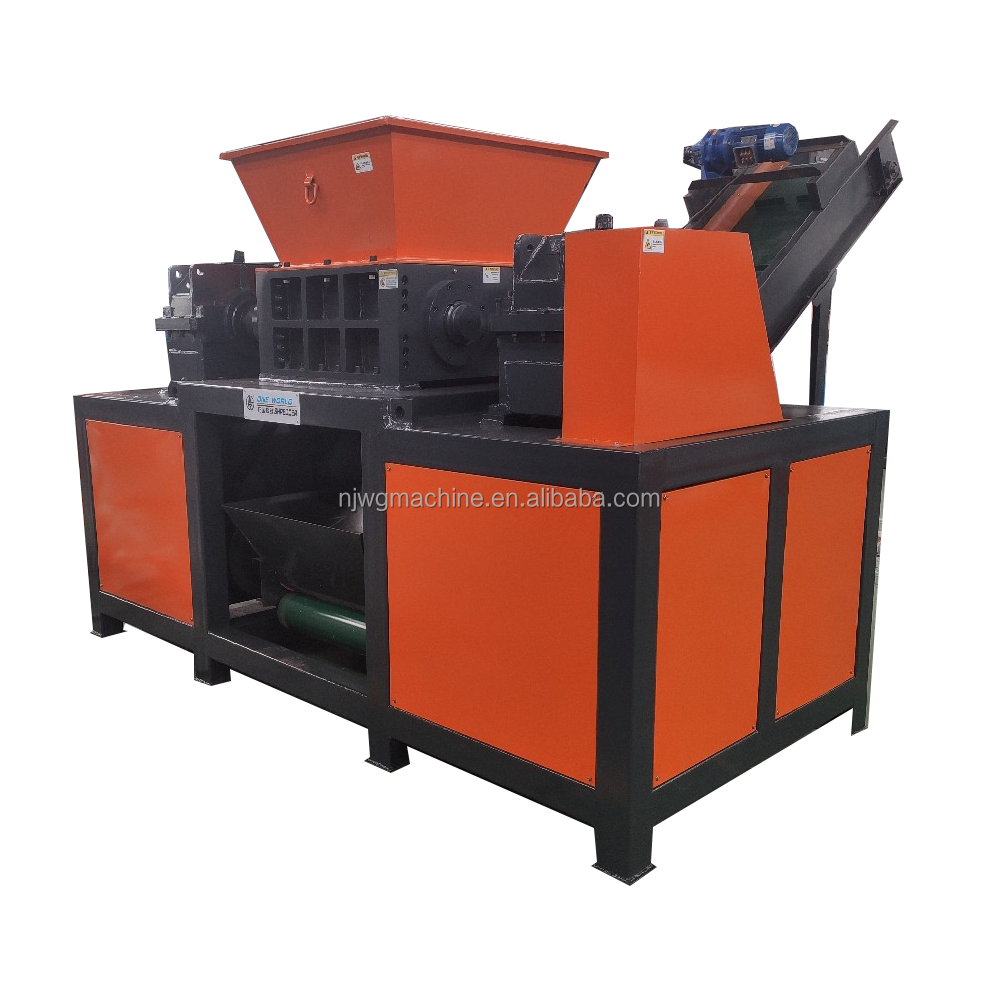 Double shaft tire slit knife recycling machine / Making sawdust metal shredder / second hand plastic crusher for hot sale