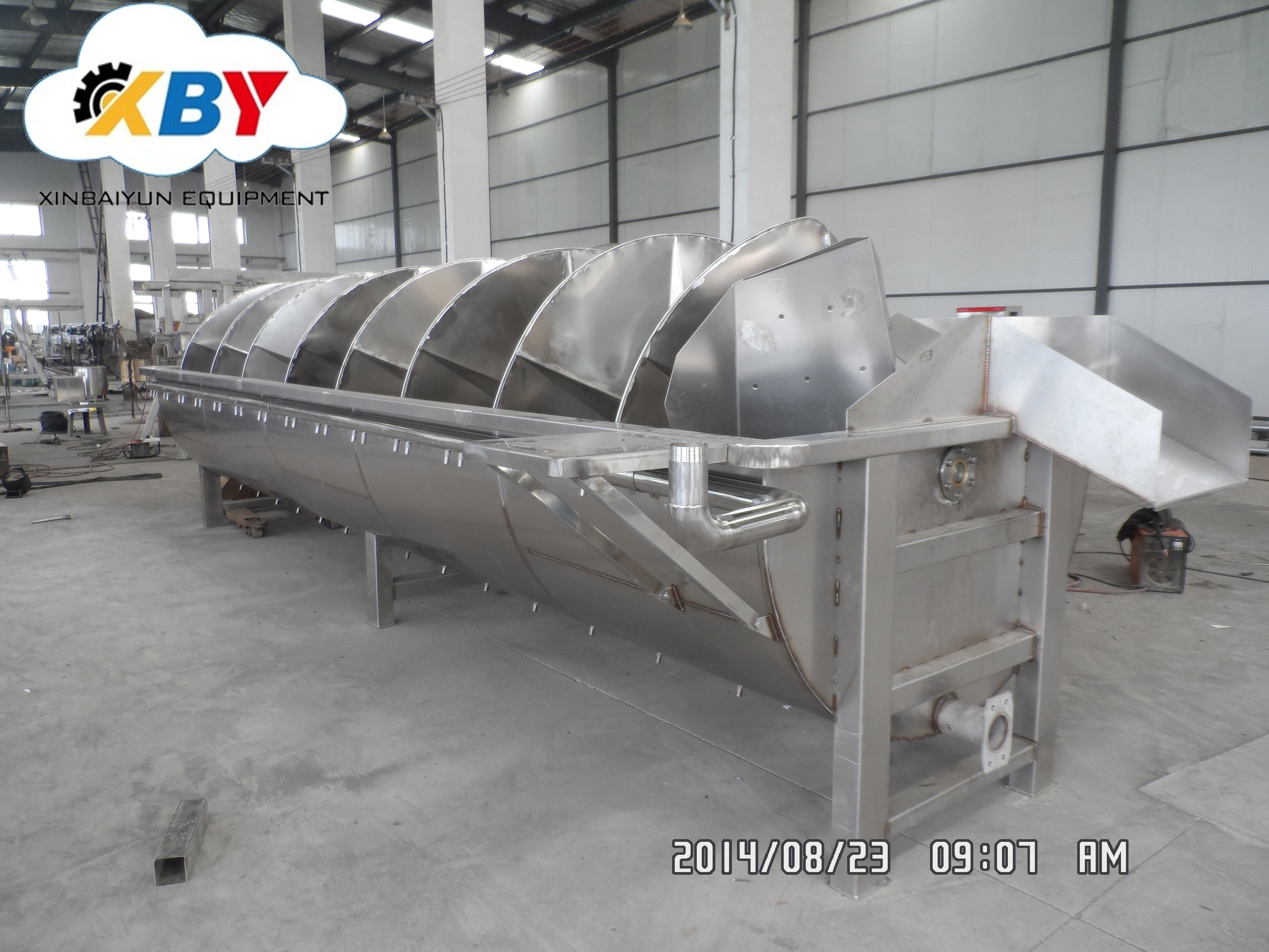 High quality chicken screw chiller for chicken slaughterhouse/chicken processing equipment