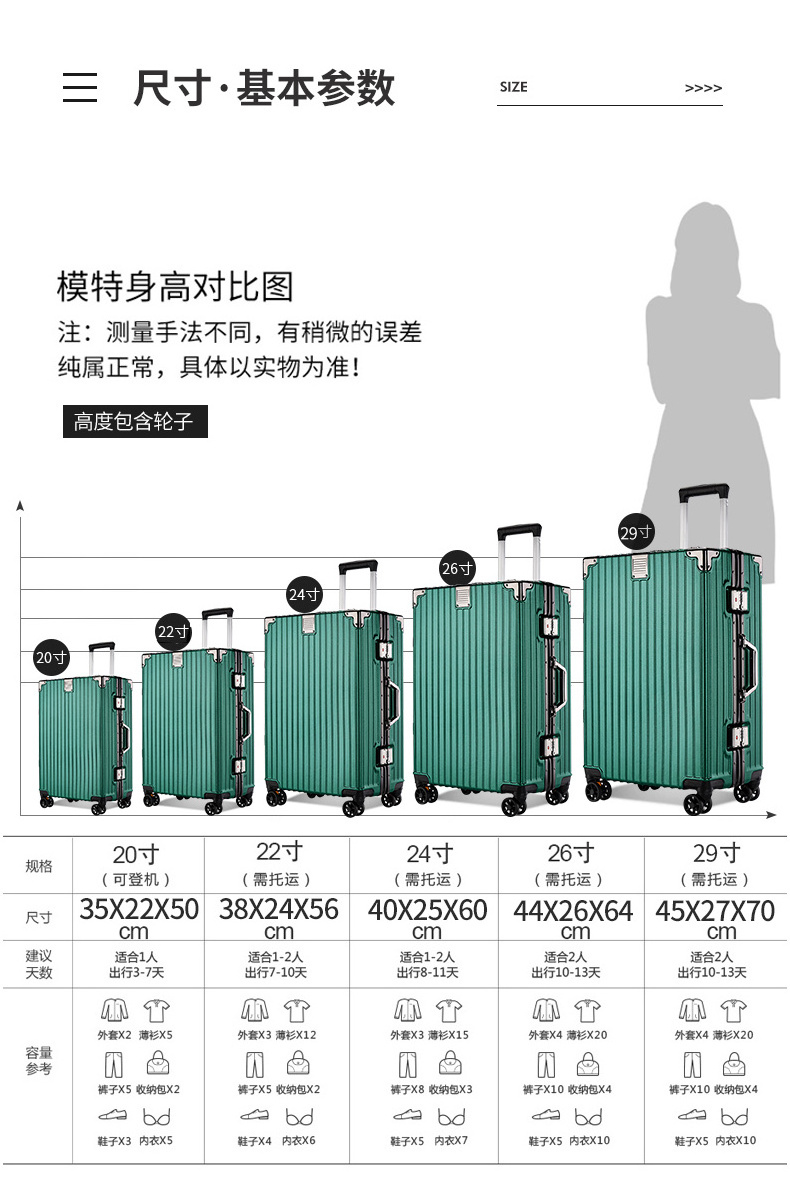 Light Weight Trolley Suitcase, High Quality 3pcs 20