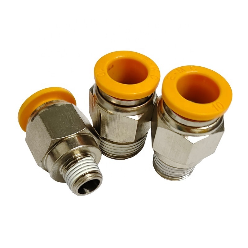 ZPC Type Nickel Plated Brass Threaded Pipe Joint New Pneumatic Air Tube Fittings for Manufacturing Plant Available in Sizes 4