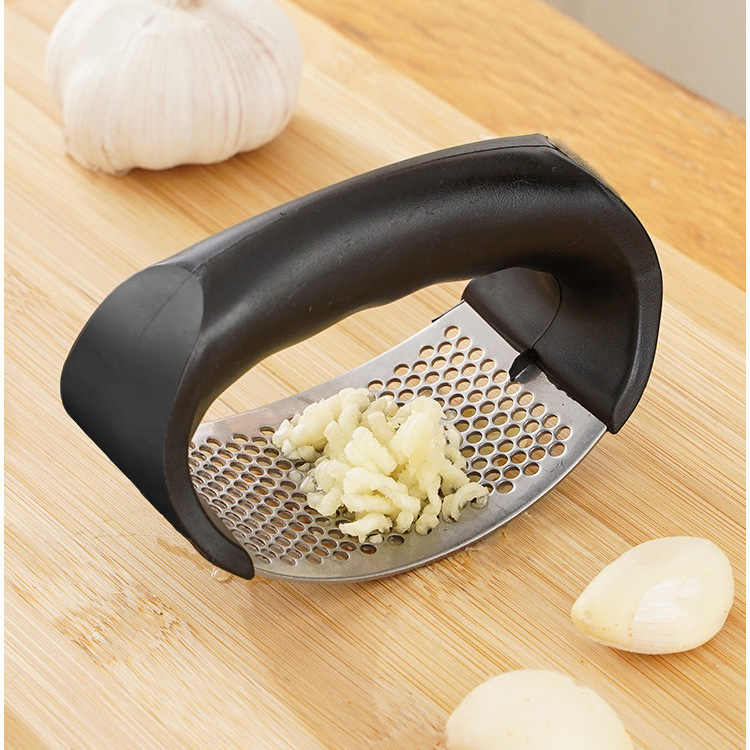 Garlic Press Squeezer Garlic Presser Stainless Steel Garlic Ginger Rocker with Ergonomic Handle