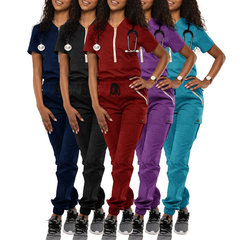 100% Cotton Dentist Scrubs Hospital Uniforms Dental Clinic Scrubs Tops Uniforms for Pet Doctor Cartoon Printed Shirts