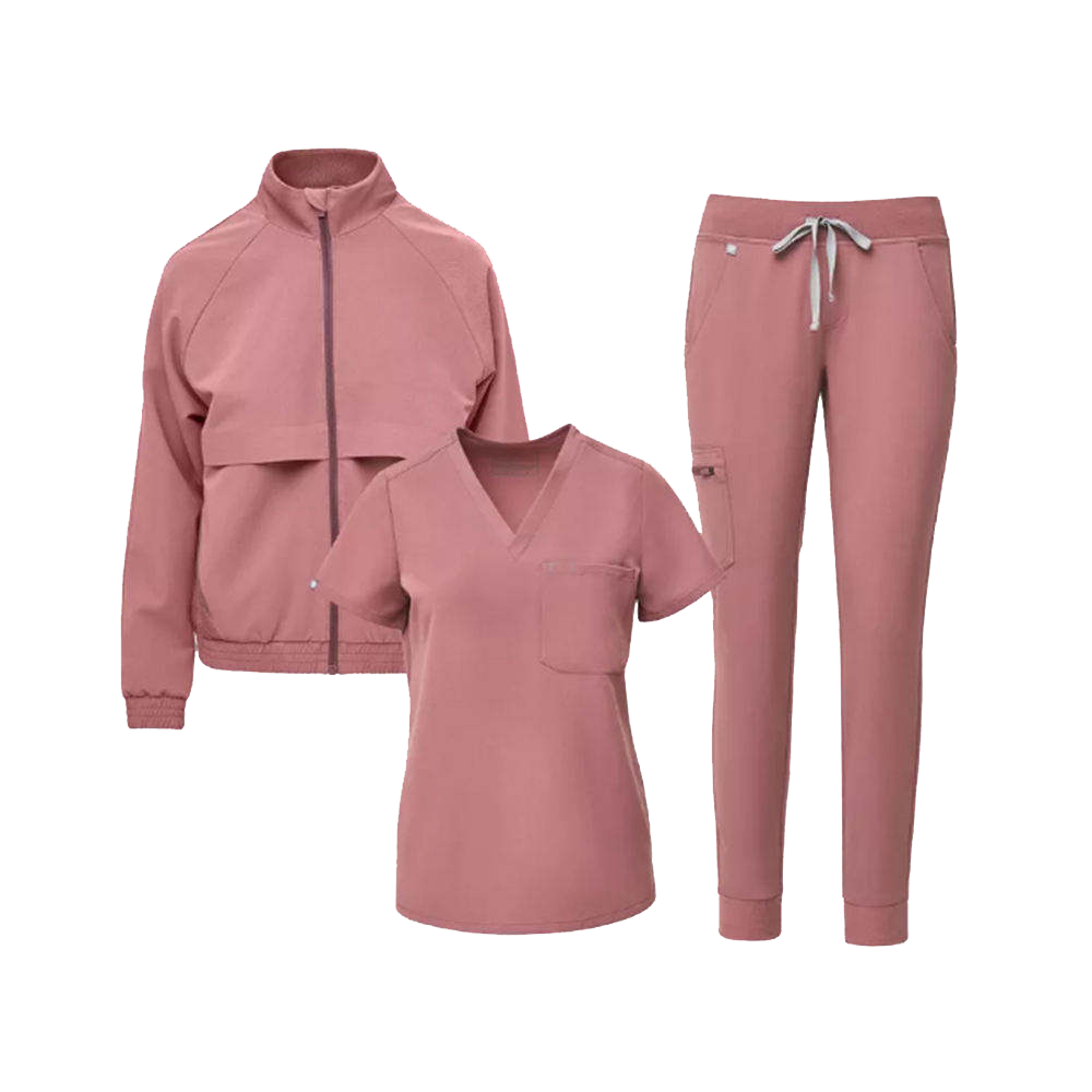 High quality anti wrinkle medical nurse scrub jacket fashionable nursing women scrub sets stylish uniform nurse scrubs for women