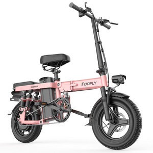 EU US free shipping 14 Inch Fat tire Folding Electric Moped Bike 48V 400W 40KM/H bicycle electric bike for woman