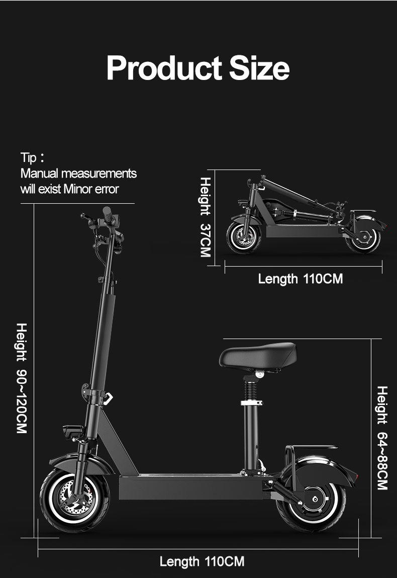 Hot Selling 500W Electric Moped 60KM China Two Wheel Electric Scooter for Adults