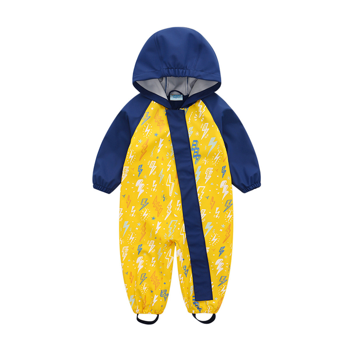 toddler girls outdoor coverall PU waterproof jumpsuit overall cartoon unicorn printing hooded rompers jumpsuit