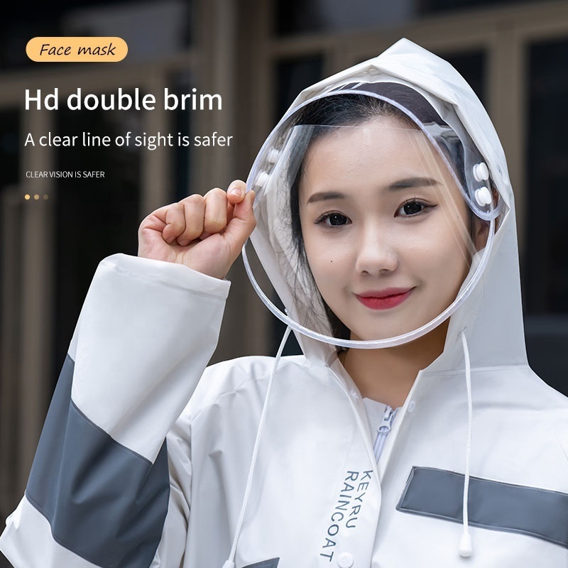 Customized back logo Raincoat long full-body women's cute adult students outside backpack rain coat poncho