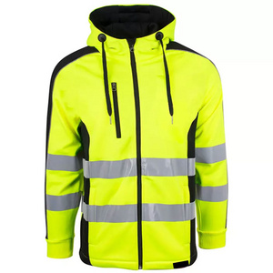 Pakistan Factory Supply High Visibility Workwear Reflective Softshell Jackets Custom Construction Working Clothes Jackets