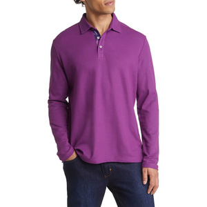 New Arrival 100% Cotton Full Sleeve Mens Plain Polo T shirt With Custom Collar and Design Golf Polo T-Shirt For Men