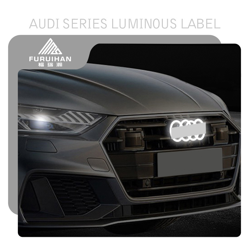 Front car grille LED logo crystal modified luminous  logo Light Accessories for Audi whole series car logo light