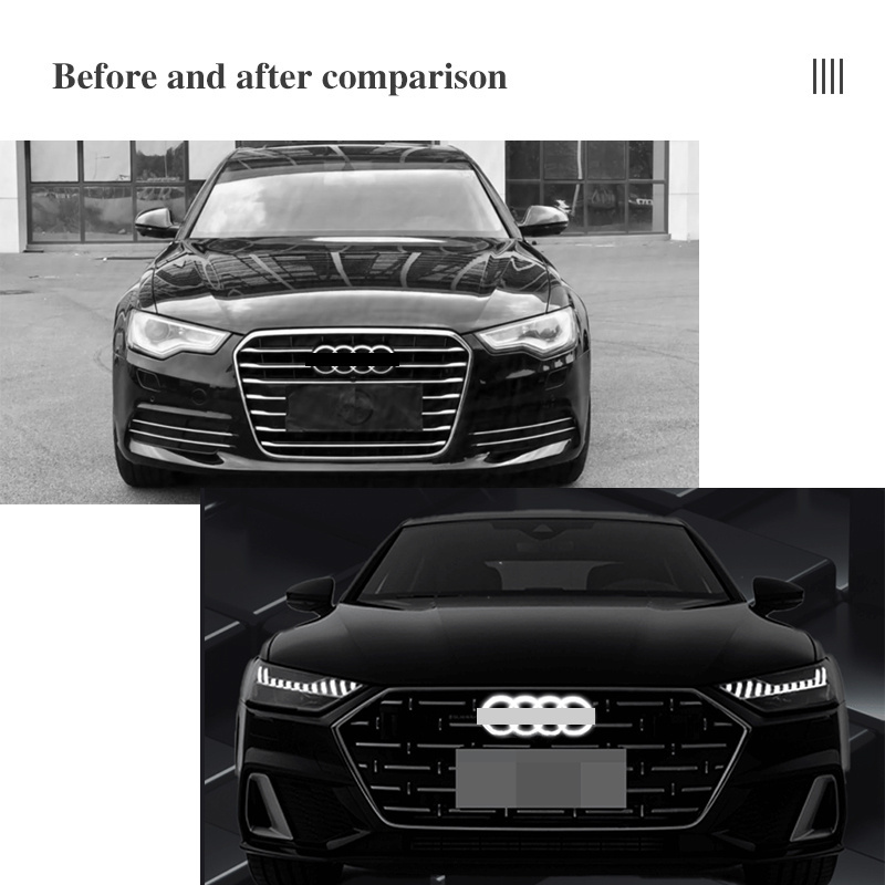 Front car grille LED logo crystal modified luminous  logo Light Accessories for Audi whole series car logo light