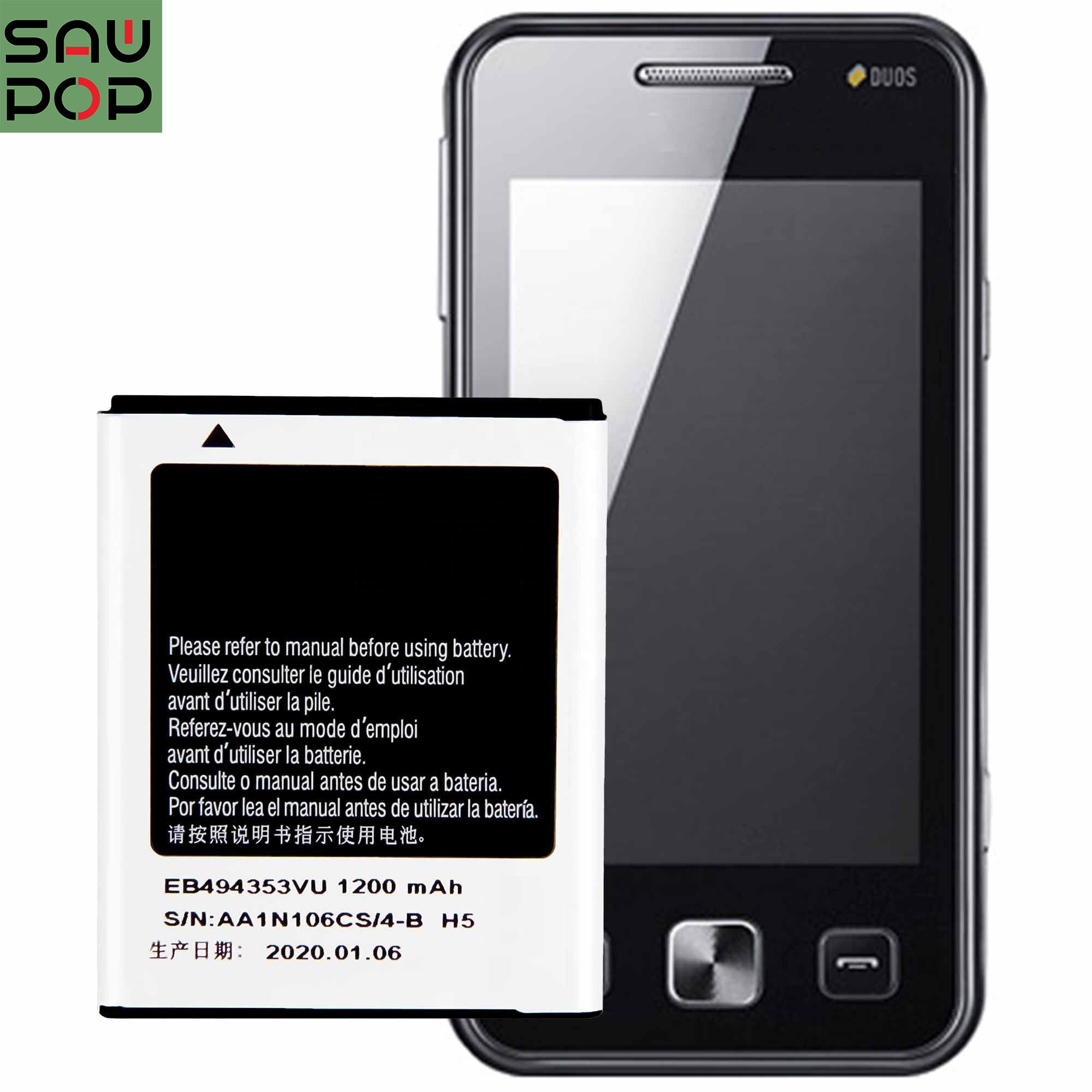 Extra Capacity Rechargeable New Arrivard Original Phone Batteries For Samsung EB494353VU