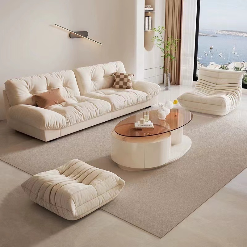 Modern Elegant Comfortable Fabric Cloud Sofa Living Room Furniture Comfortable Upholstered Sofa