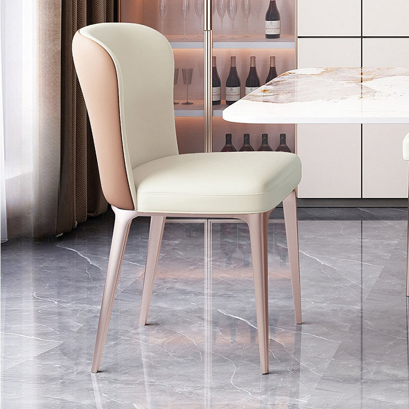 Dining Chair Family use dinning room Furniture Iron Metal Legs restaurant Modern design Gary PU Leather Dining Chair