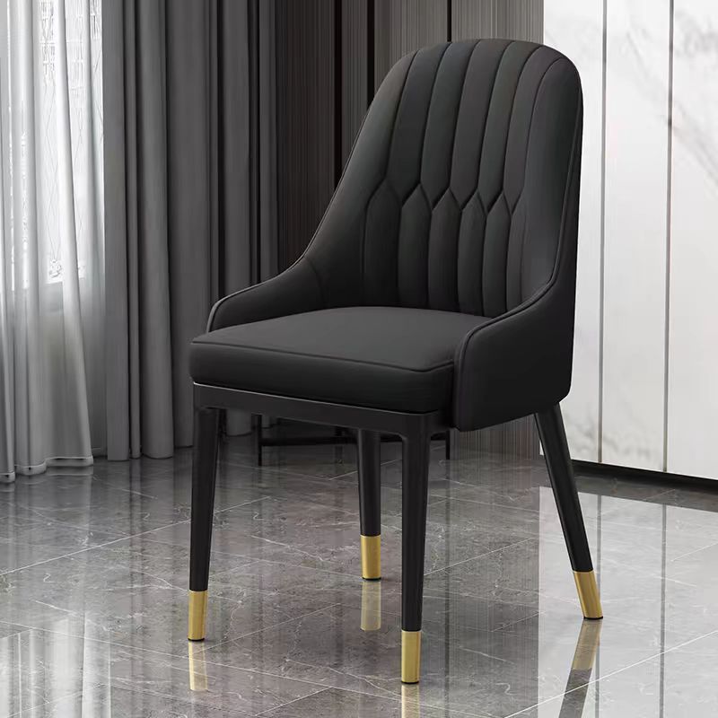 Best Price High Back Upholstered Leather Dining Chairs With Metal Frame