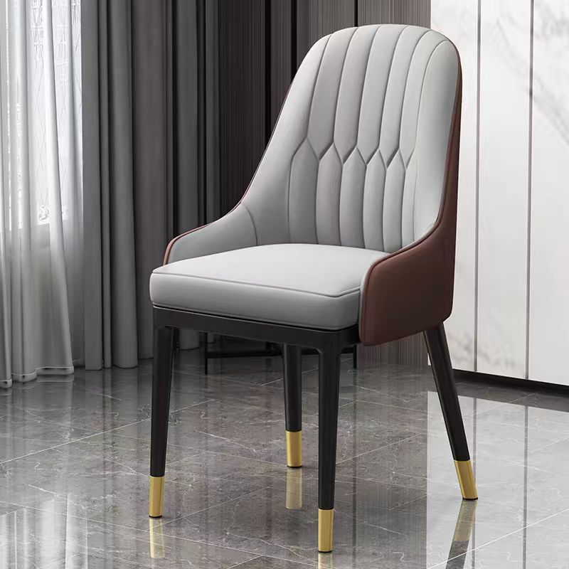 Best Price High Back Upholstered Leather Dining Chairs With Metal Frame