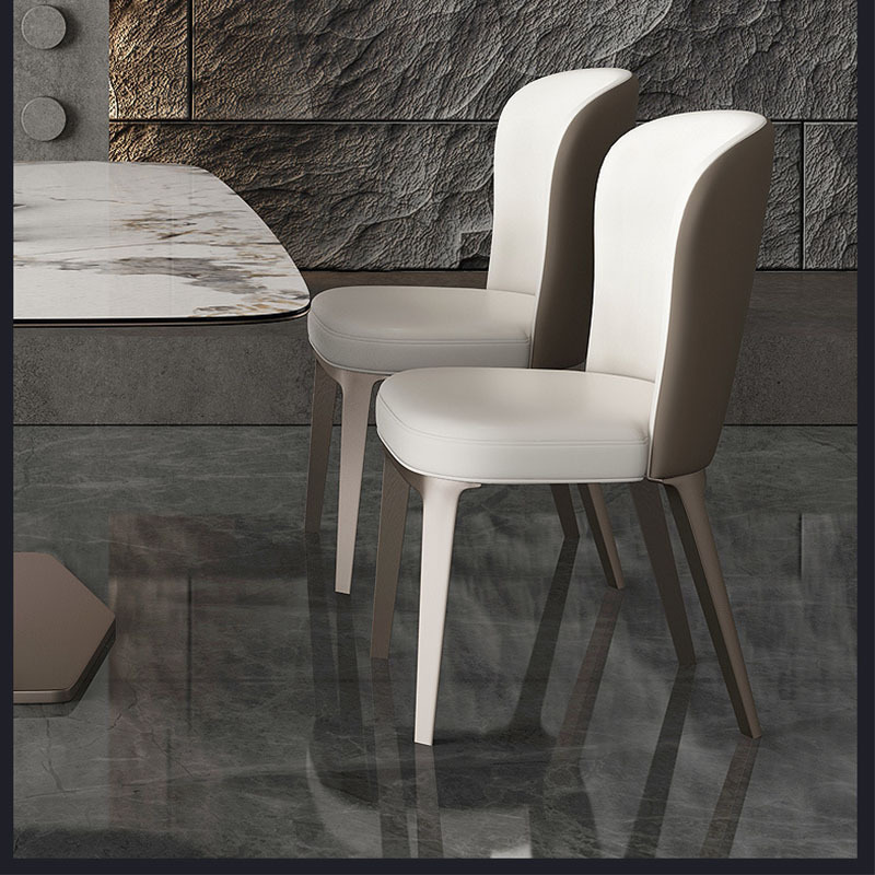 Dining Chair Family use dinning room Furniture Iron Metal Legs restaurant Modern design Gary PU Leather Dining Chair