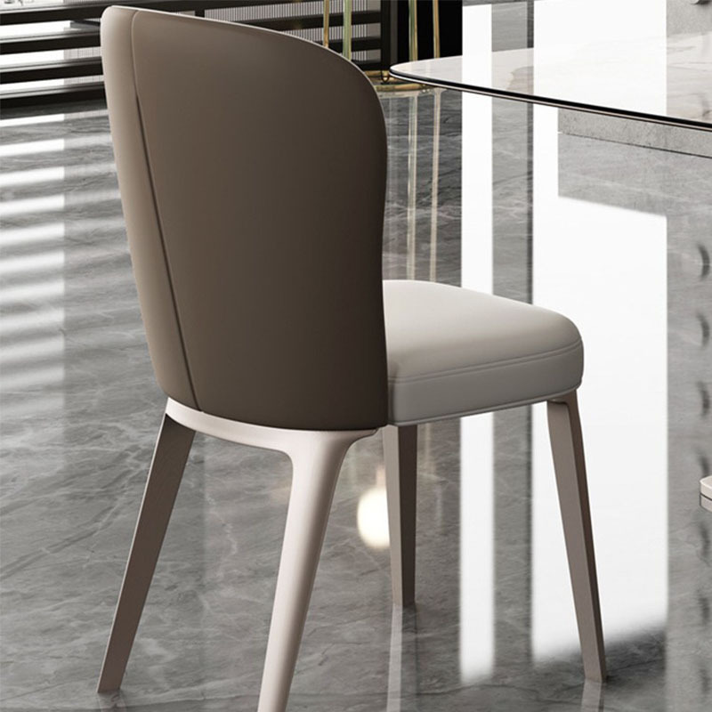 Dining Chair Family use dinning room Furniture Iron Metal Legs restaurant Modern design Gary PU Leather Dining Chair