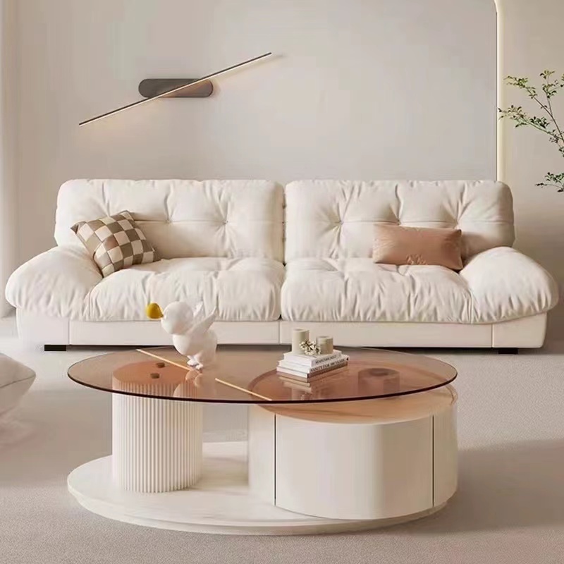 Modern Elegant Comfortable Fabric Cloud Sofa Living Room Furniture Comfortable Upholstered Sofa