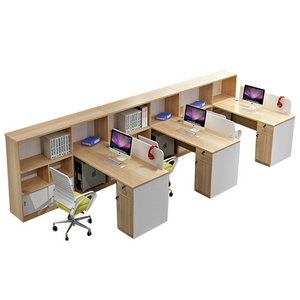 Commercial Furniture Cubicle Staff Table Modern Staff Office Workstation For 6 Person