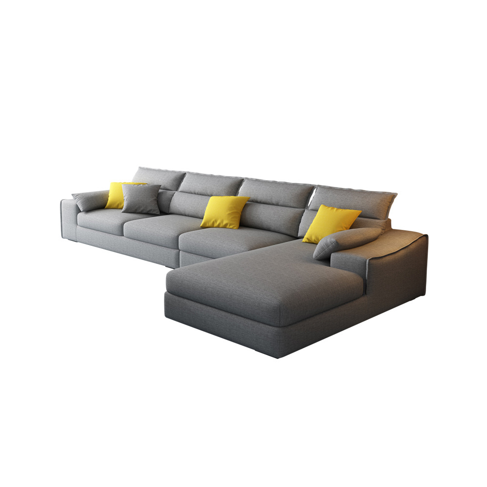 Modern Nordic Style Living Room Sofas Fabric L Shaped Sofa Sectional Sofa Set For Home