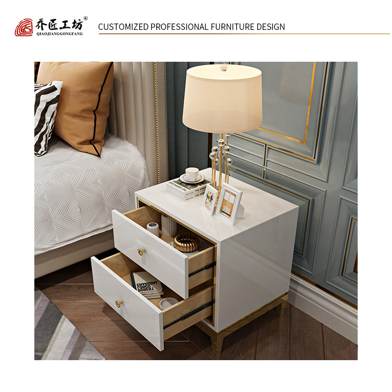 Wooden Hospital Furniture Nordic Industrial Lamp White Smart Night Stands Bedside Table