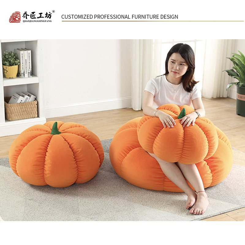 Wholesale Pumpkin shape Leisure sofa fabric sofa bean bag for kids