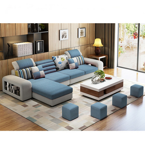 2019 New Design Sofa Cama L Shape Sofa Set Modern Couch Living Room Sofa With Ottoman