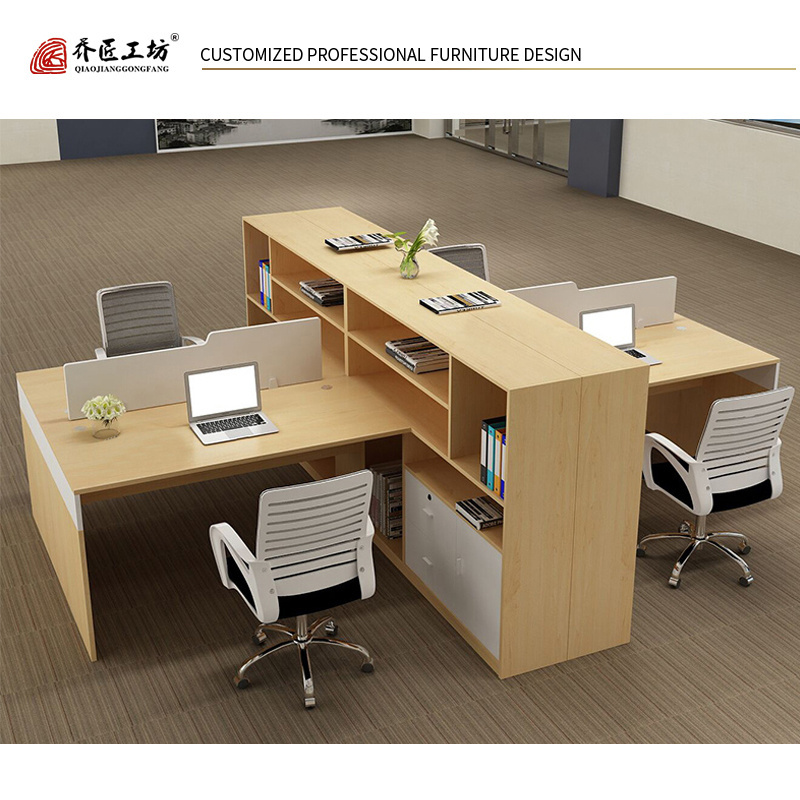 Commercial Furniture Cubicle Staff Table Modern Staff Office Workstation For 6 Person