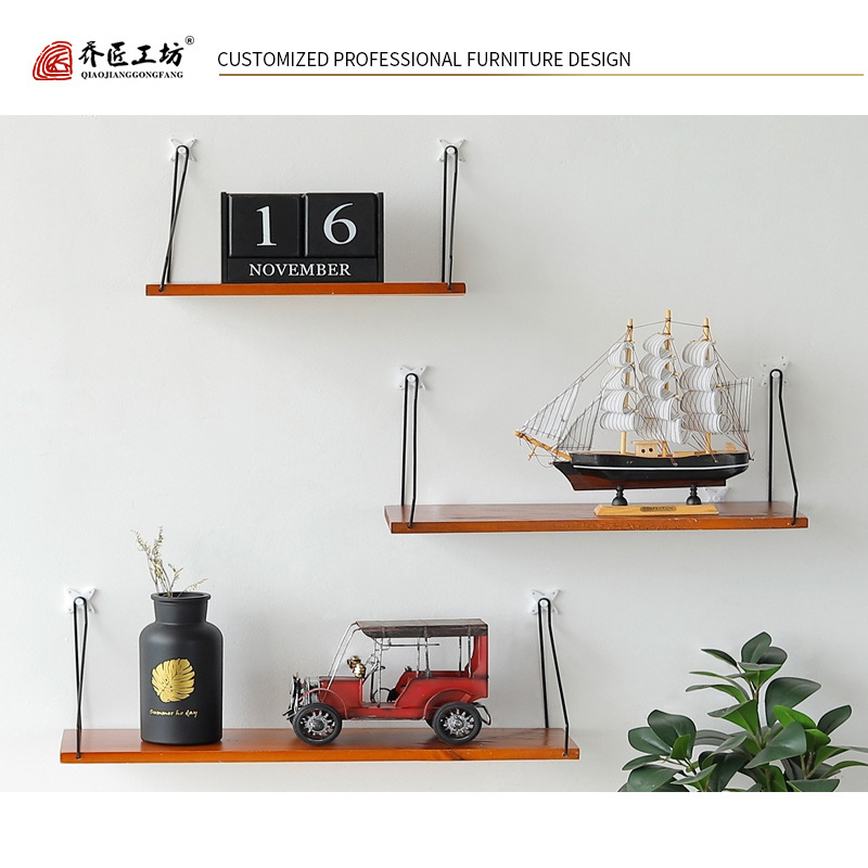 Customized Bed Folding Wooden Metal Frame Commodity Floating Wall Display Shelf