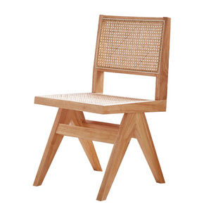 Outdoor rattan chairs Mid Century Kitchen side Dining Chair wood legs reading chairs for Bedroom  Living room coffee bar libary