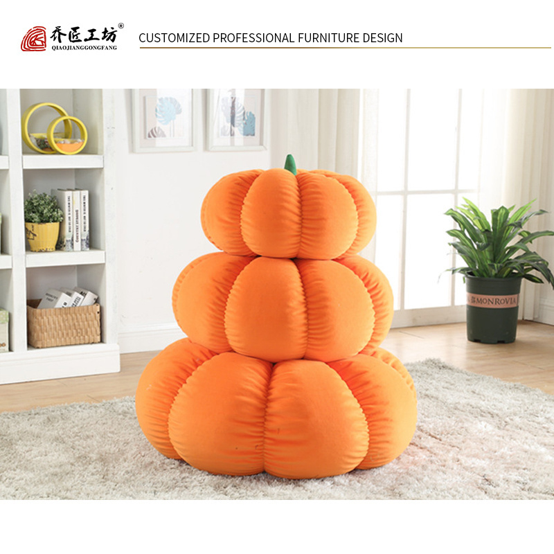 Wholesale Pumpkin shape Leisure sofa fabric sofa bean bag for kids