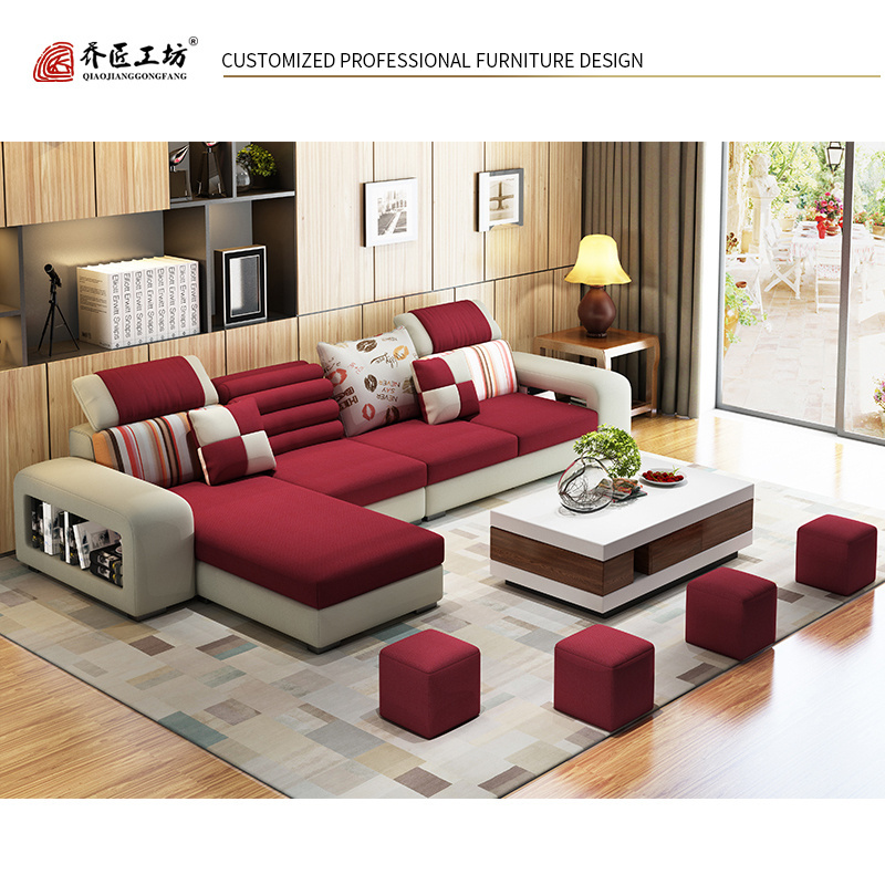 2019 New Design Sofa Cama L Shape Sofa Set Modern Couch Living Room Sofa With Ottoman