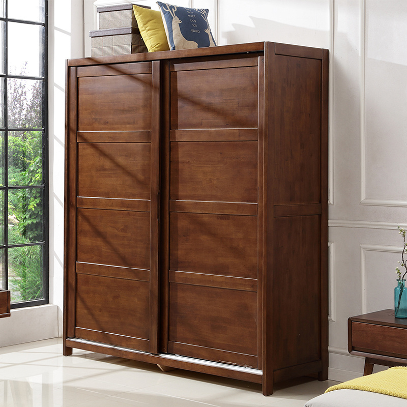 Cheap Home Furniture Bedroom Wardrobe Soild Wood Closet