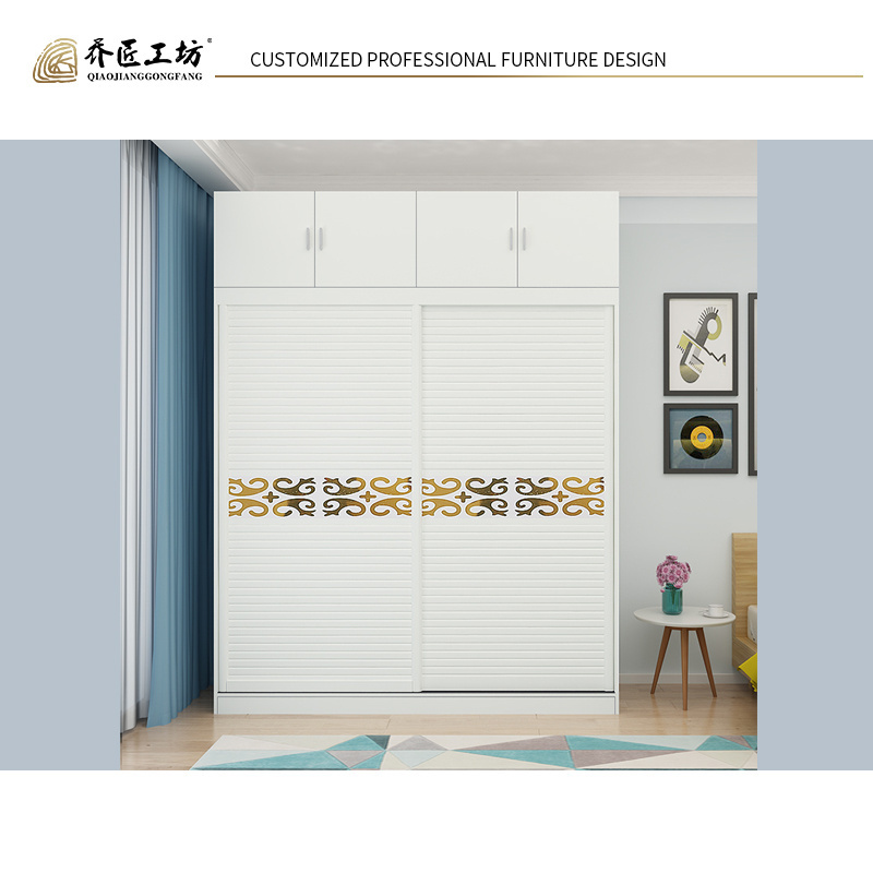 High Quality Mdf Sliding Door Wardrobe Simple Clothes Storage Wardrobe