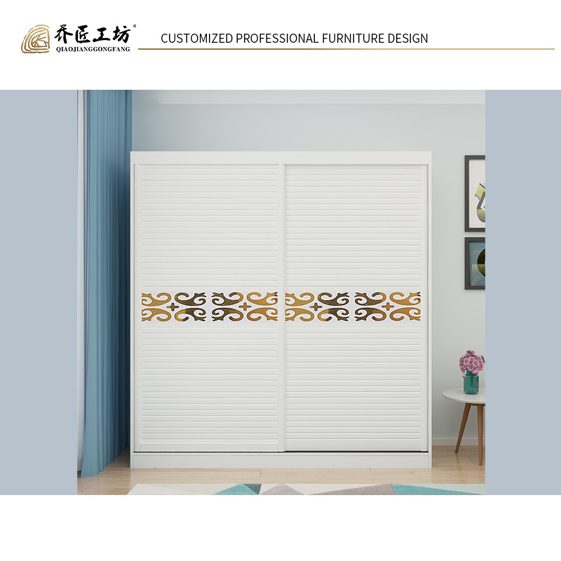 High Quality Mdf Sliding Door Wardrobe Simple Clothes Storage Wardrobe