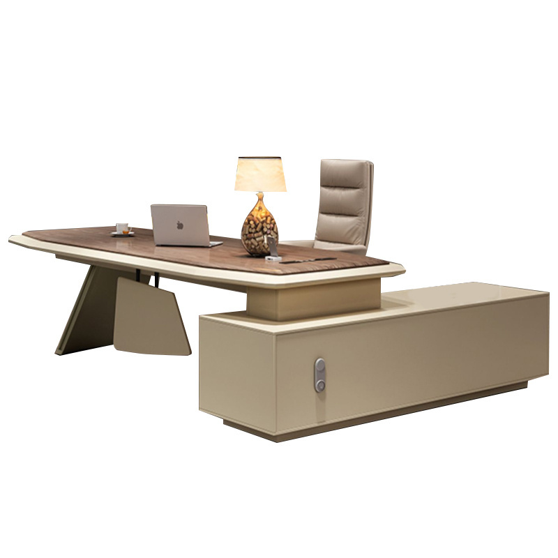 Luxury Modern Office CEO Desk Table Manager Solid Wood Tables Office Furniture Set Design Boss Desk