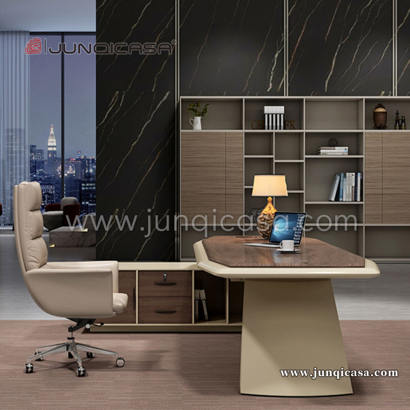 Luxury Modern Office CEO Desk Table Manager Solid Wood Tables Office Furniture Set Design Boss Desk